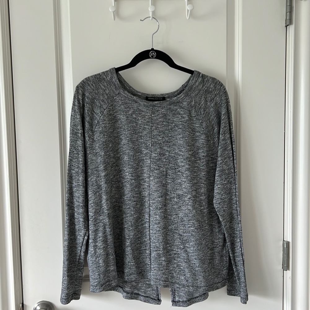 Banana Republic Heather Grey Long Sleeve Top